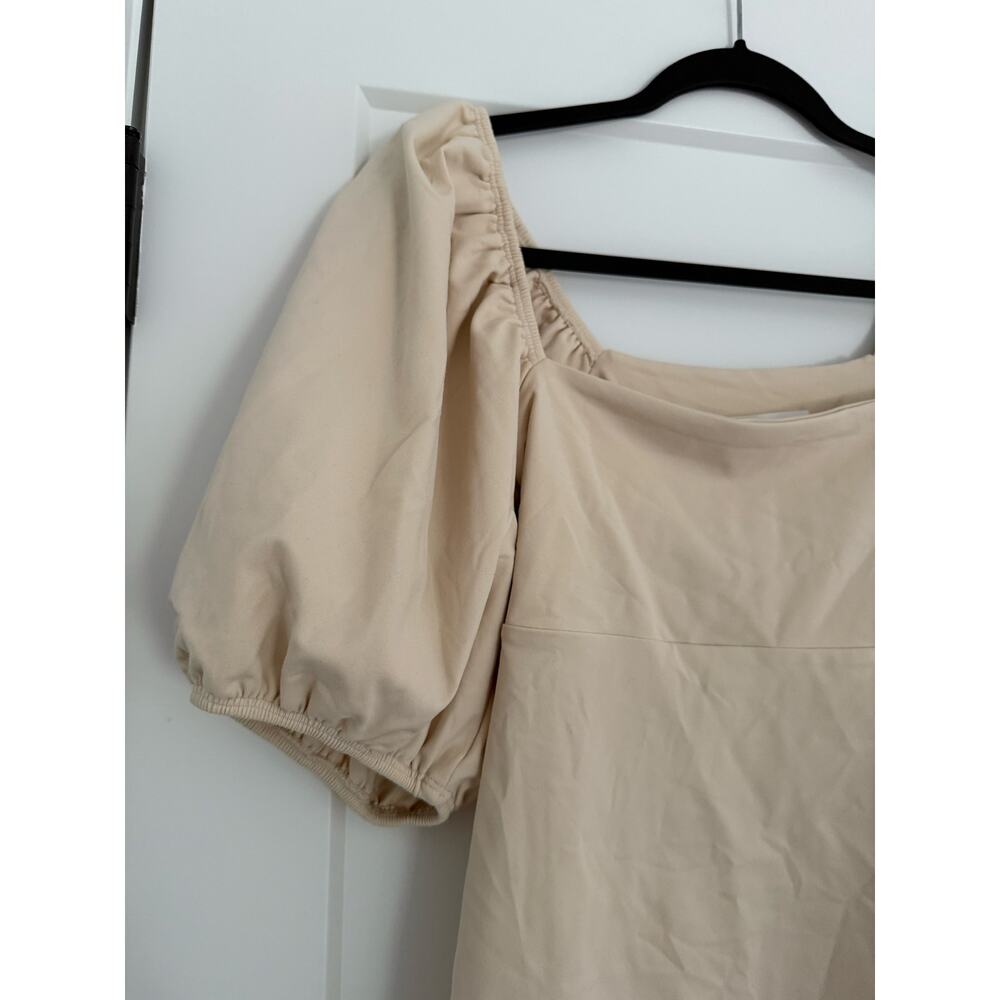 $168 New Susana Monaco Revolve Puff Sleeve Top - crème - Small - Picture 5 of 9
